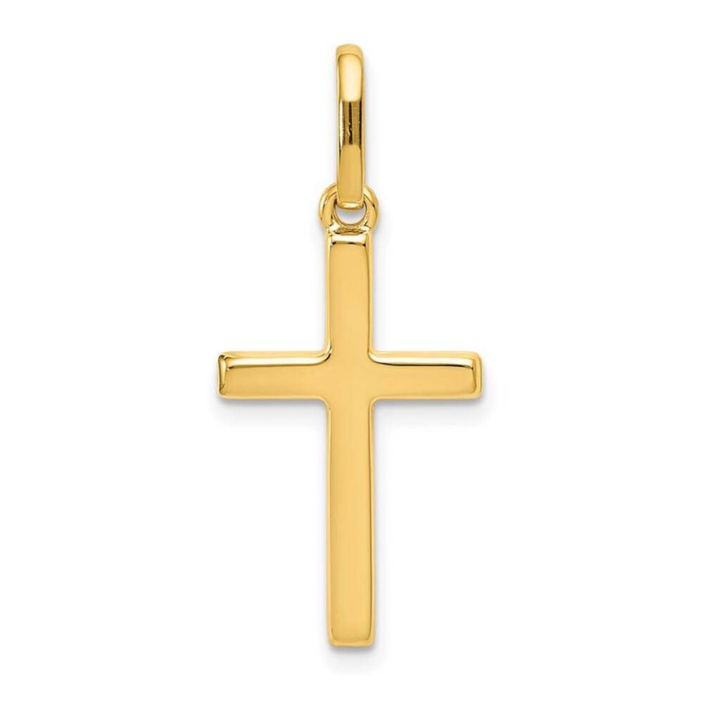 14k Yellow Gold, Hollow, Latin Cross Pendant